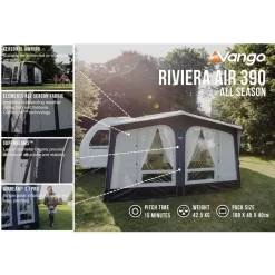 Aufblasbares Vorzelt Vango Riviera Air 390 Elements All Season -Camping Lieferungen Verkäufe baumwoll mischgewebe airbeam vango riviera air 390 elements all season aufblasbares wohnwagenzelt womozelt 1000 7 24098