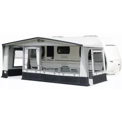 Wohnwagenvorzelt Brand Tarifa 280 -Camping Lieferungen Verkäufe brand tarifa 280 vorzelt fuer wohnwagen tuer links seitentuer geoeffnet front verandaeffekt 1000 2 18382