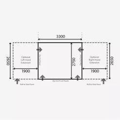 Aufblasbares Vorzelt Dometic Club Air All-Season 330 S | Ausstellungsstück -Camping Lieferungen Verkäufe dometic club air all season 330s grundflaeche masse luftvorzelt 1000 7 25171
