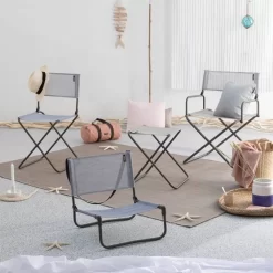 Campingstuhl Lafuma CNO Stuhl Velio Mix, Ondée -Camping Lieferungen Verkäufe klappstuhl leichter campingstuhl lafuma cno stuhl velio mix ondee grau blauer regiestuhl balkon garten 1000 2 23959