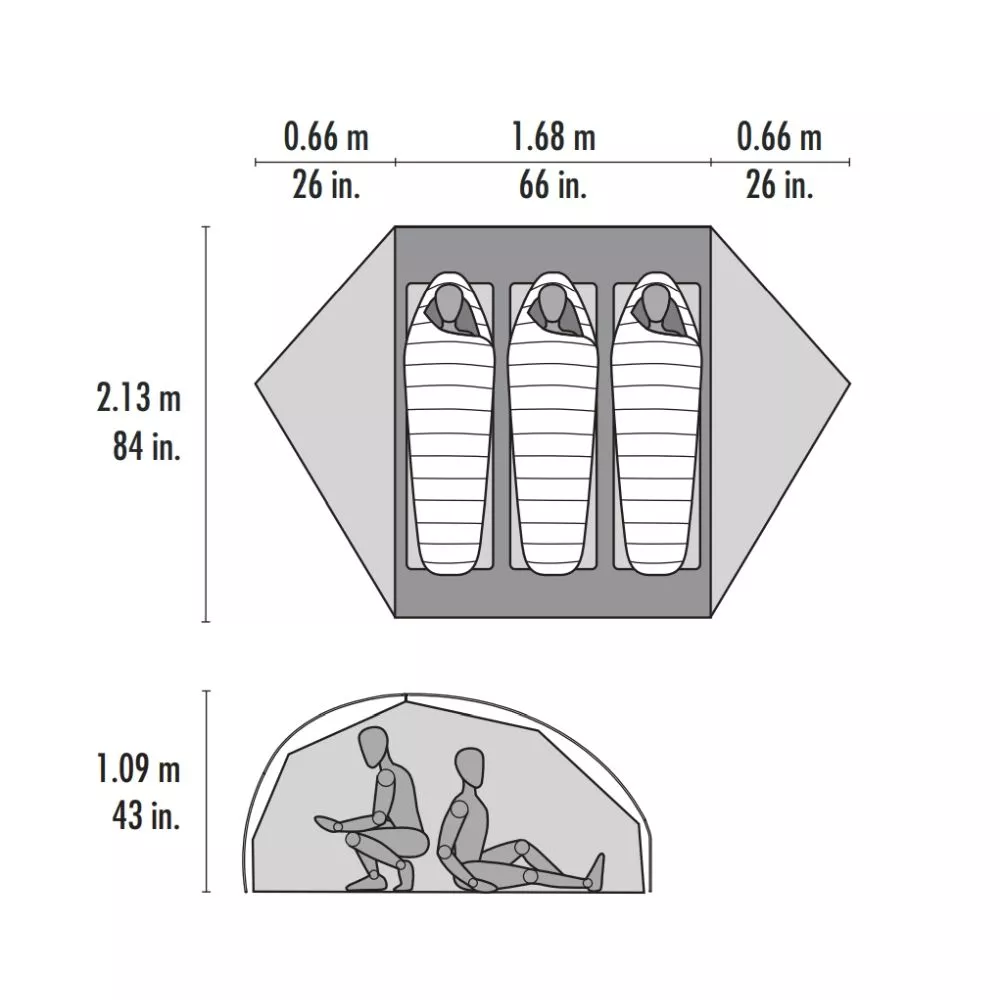 Trekking-Zelt MSR FreeLite 3, Grün 4 Trekking-Zelt MSR FreeLite 3, Grün – Bild 2