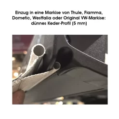 Buszelt-Kederadapter Outwell Befestigung-Adapter-Set Mit Doppelkeder 7-7+5 Mm -Camping Lieferungen Verkäufe outwell einzug in eine markise von thule fiamma dometic westfalia oder original vw markise duennes keder profil 5 mm 1000 6 20116