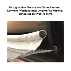 Buszelt-Kederadapter Outwell Befestigung-Adapter-Set Mit Doppelkeder 7-7+5 Mm -Camping Lieferungen Verkäufe outwell einzug in eine markise von thule fiamma dometic westfalia oder original vw markise duennes keder profil 5mm 1000 5 20116