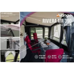 Aufblasbares Vorzelt Vango Riviera Air 390 Elements All Season -Camping Lieferungen Verkäufe skyliner grosse fenster vango riviera air 390 elements all season wohnwagenzelt womo vorzelt 1000 8 24098